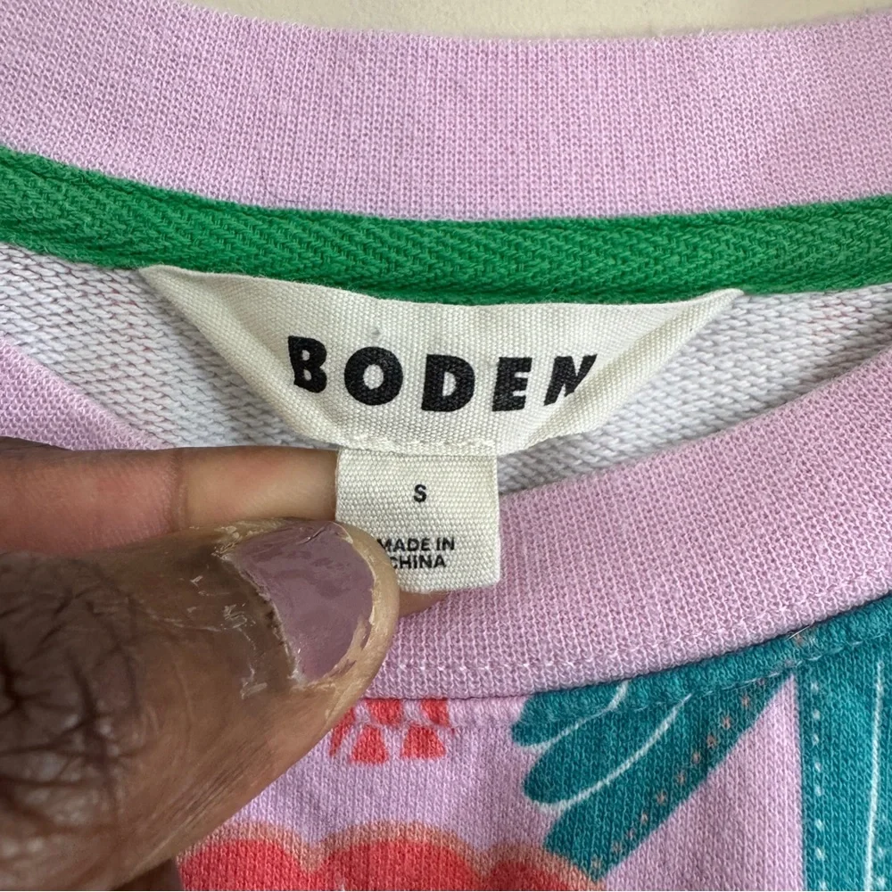 Boden Women's Floral Hummingbird Graphic Sweatshirt size S Casual Athleisure - Picture 6 of 10